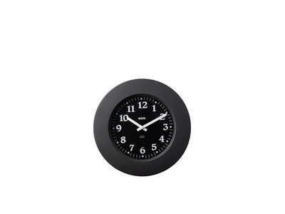 Momento Wall clock in 18/10 stainless steel coloured with epoxy resin, black.