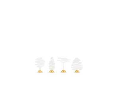 Barkplace Tree marque-places ensemble de quatre blanc