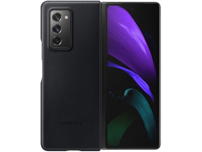 Galaxy Z Fold2 Leather Cover Zwart