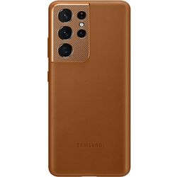 Samsung leather cover s21 ultra bruin 