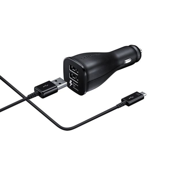 Samsung autolader duo usb-c+kabel zwart