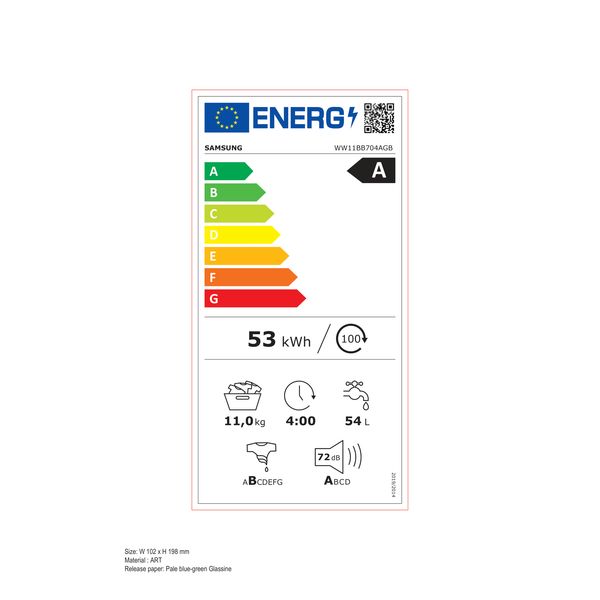 Samsung WW11BB704AGB Bespoke AI EcoBubble™ 7000-serie Black 