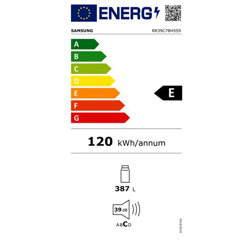 RR39C7BH5S9 387L 1-deurs koelkast WiFi  Samsung