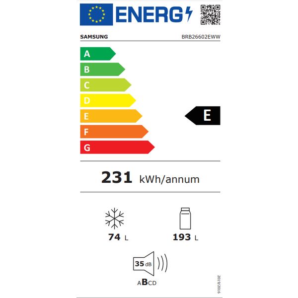 Samsung Inbouw Koel-vriescombinatie BRB26602EWW Glijscharnier