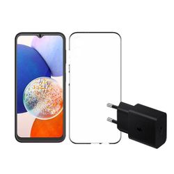 Samsung case+protège-écran+chargeur A14 