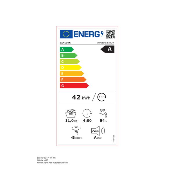 Samsung BESPOKE SuperSpeed Wasmachine 7000-serie WW11DB7B34GW