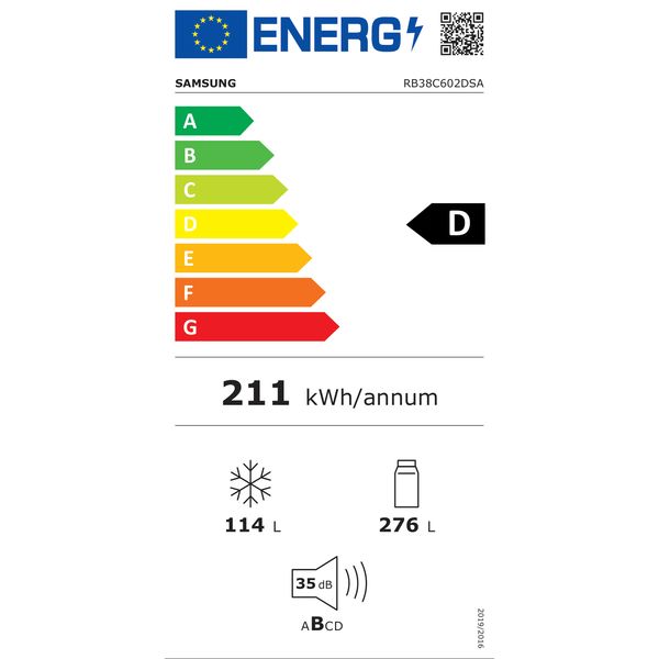 Samsung Koel-vriescombinatie (390L) RB38C602DSA/EF WiFi