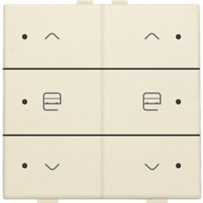 Dubbele motorsturingsbediening met led voor Niko Home Control, cream 