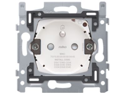 Geconnecteerde schakelbare wandcontactdoos voor Niko Home Control met penaarde en beschermingsafsluiters, Zigbee®, 16 A, insteekklemmen