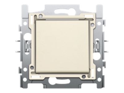 Enkelpolige schakelaar, sokkel, schroefklemmen en afwerkingsset cream