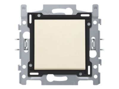 Tweepolige schakelaar, sokkel, schroefklemmen en afwerkingsset cream