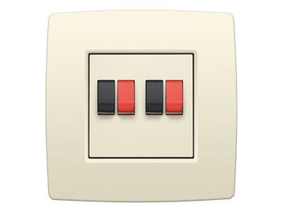 Tweevoudige luidsprekeraansluiting, sokkel en afwerkingsset cream