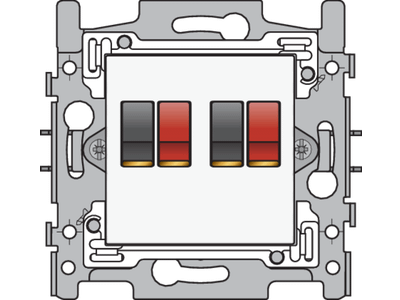 Tweevoudige luidsprekeraansluiting, sokkel en afwerkingsset white