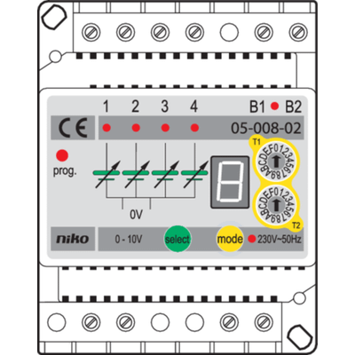 Compacte dimcontroller 4 uitgangen  Niko