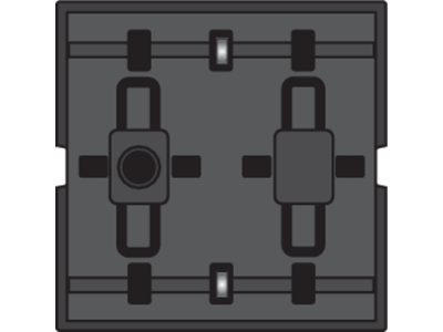 Busdrukknop met 2 bedieningstoetsen en twee feedbackleds