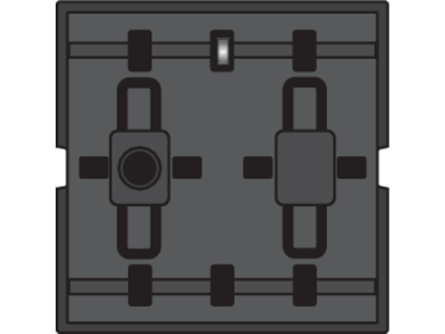 Busdrukknop met 2 bedieningstoetsen en één led voor signalisatie of verlichting