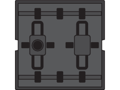 Busdrukknop met 4 bedieningstoetsen en geen feedbackleds