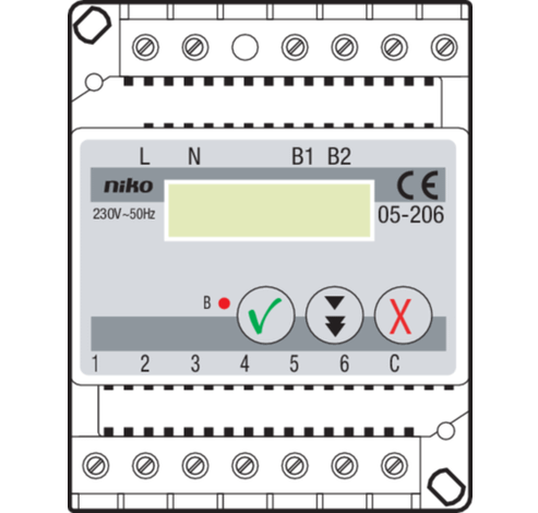 Huisautomatisering - digitale interface met zes ingangen  Niko