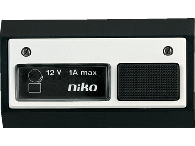 Deurbel 12V 1A incl. lamp, zwart/wit