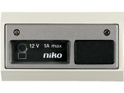 Deurbel 12V~1A incl. lamp, wit/aluminium