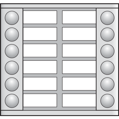 Module d'extension avec 12 sonnettes en deux rangées pour poste extérieur en saillie 20 mm  Niko