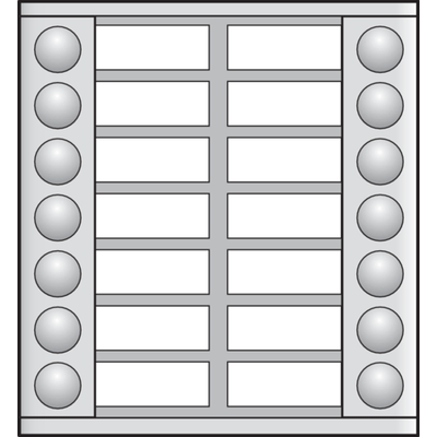 Module d'extension avec 14 sonnettes en deux rangées pour poste extérieur en saillie 20 mm  Niko