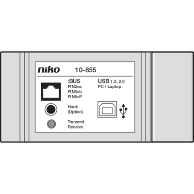 Contrôle d'accès de Niko - interface PC pour la programmation et la configuration.  Niko