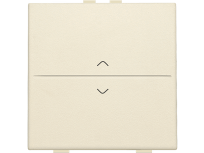 Enkelvoudige toets met pijltjes 'op' en 'neer' voor draadloze schakelaar of drukknop met 2 bedieningsknoppen, cream