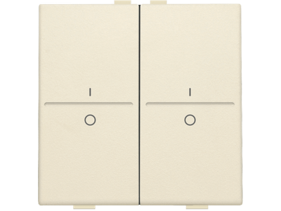 Tweevoudige toets met opdruk I en 0 voor draadloze schakelaar of drukknop met 4 bedieningsknoppen, cream