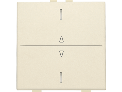 Enkelvoudige toets met opdruk 'I' en '0' voor drukknop met 2 bedieningsknoppen en 1 of 2 feedbackleds, cream