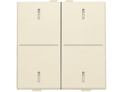 Tweevoudige toets voor drukknop met 4 bedieningsknoppen en 4 feedbackleds, cream