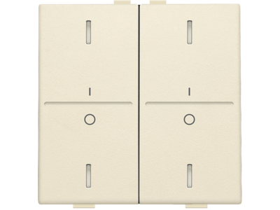 Tweevoudige toets met opdruk 'I' en '0' voor drukknop met 4 bedieningsknoppen en 4 feedbackleds, cream