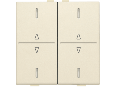 Tweevoudige toets met pijltjes 'op' en 'neer' voor drukknop met 4 bedieningsknoppen en 4 feedbackleds, cream