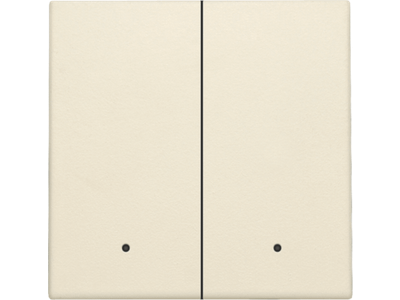 Afwerkingsset met lens voor dubbele elektronische schakelaar of drukknop, cream