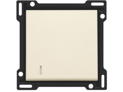 Afwerkingsset met lens voor enkelvoudige schakelaar of drukknop, cream