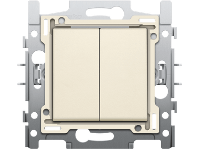 Serieschakelaar, sokkel, schroefklemmen en afwerkingsset cream