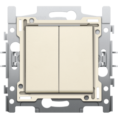 Interrupteur série, base, bornes à vis et set de finition crème  Niko