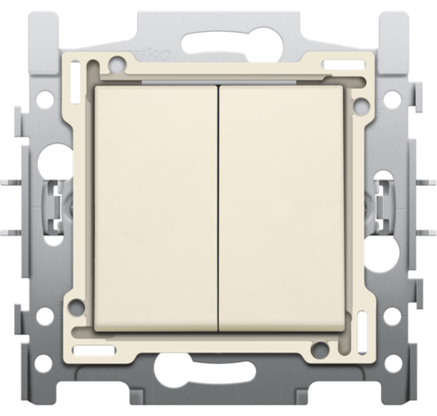 Interrupteur série, base, bornes à vis et set de finition crème  Niko