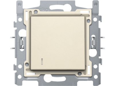Hotelkaartschakelaar, sokkel, schroefklemmen en afwerkingsset cream