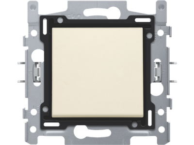 Tweepolige wisselschakelaar, sokkel, schroefklemmen en afwerkingsset cream