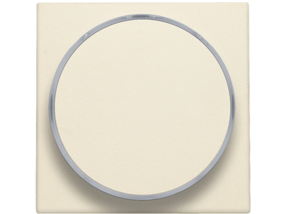 Afwerkingsset met doorschijnende ring zonder symbool voor drukknop 6 A met amberkleurige led met E10-lampvoet, cream