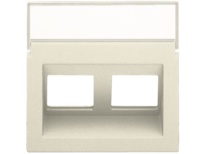 Centraalplaat data 2x RJ schuine uitgang, cream