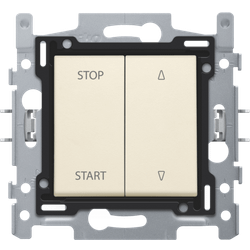 Niko Interrupteur de volet roulant séparé électriquement, base, bornes enfichables et set de finition crème 