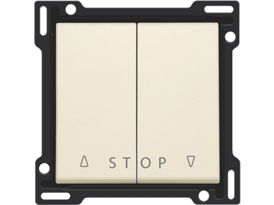 Afwerkingsset voor tweevoudige rolluikdrukknop voor elektronische sturingen, cream