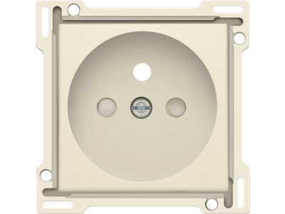 Afwerkingsset voor stopcontact met penaarde en beschermingsafsluiters, inbouwdiepte 28,5 mm, cream