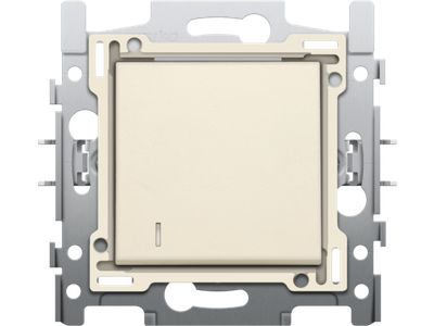 Enkelpolige controleschakelaar met 3 aansluitklemmen, sokkel, schoefklemmen en afwerkingsset cream