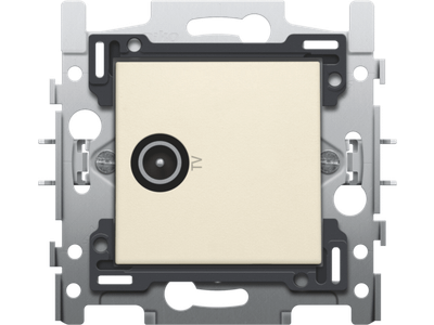 Enkelvoudige mannelijke coaxaansluiting voor tv, sokkel en afwerkingsset cream