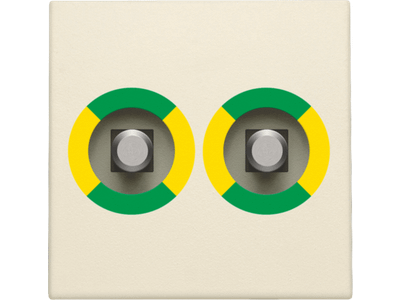 Afwerkingsset voor stopcontact met dubbel potentiaalvereffeningscontact, cream