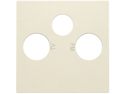 Afwerkingsset voor 2 enkelvoudige coaxaansluitingen voor tv en FM en een satellietaansluiting, cream