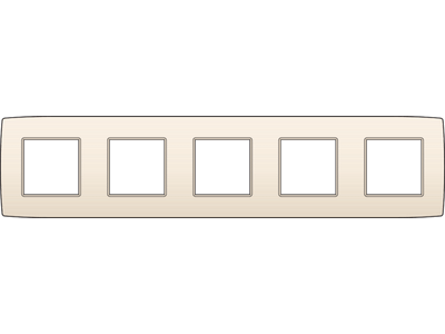 Vijfvoudige afdekplaat met 71 mm centerafstand Niko Original cream